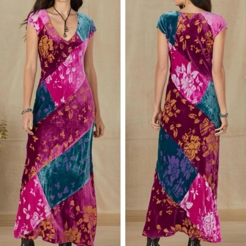 Johnny Was velvet  burnout Solstice Maxi Dress NWT (oversized)